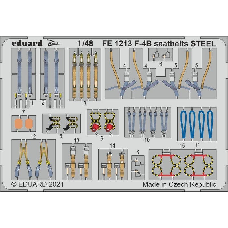 1/48 F-4B seatbelts STEEL for Tamiya