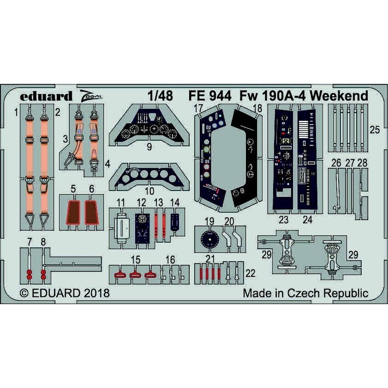 1/48 Fw 190A-4 Weekend Zoom Photo-Etched Parts (for Eduard)