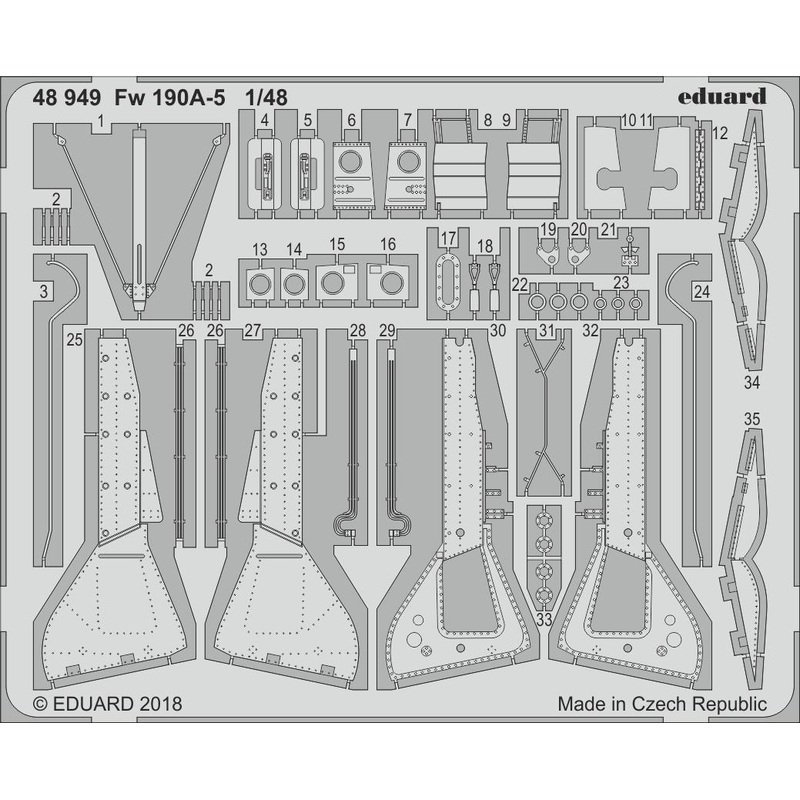 1/48 Fw 190A-5 Photo-Etched Parts (for Eduard)