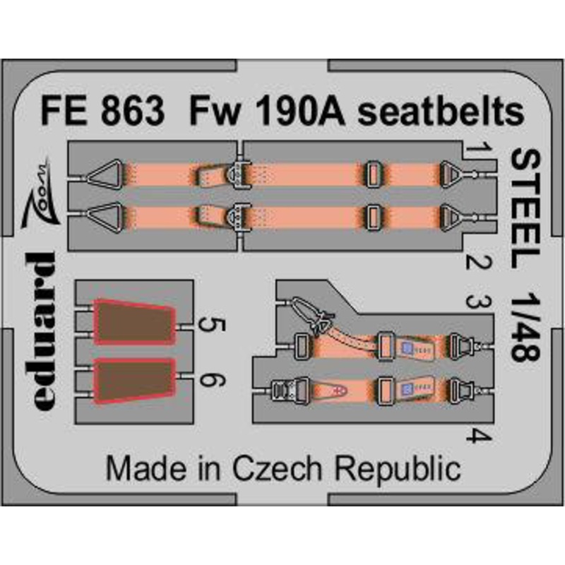 1/48 Fw 190A Seatbelts Steel (for Eduard)