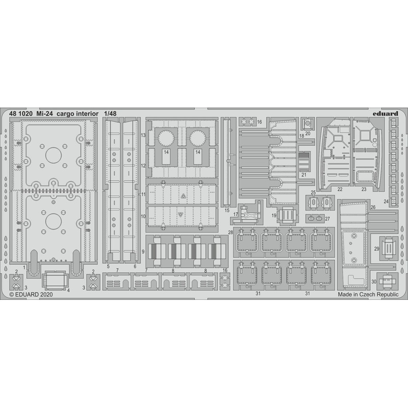 1/48 Mi-24 Cargo Interior Photo-Etched Parts (for Zvezda)