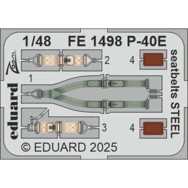 1/48 P-40E seatbelts STEEL