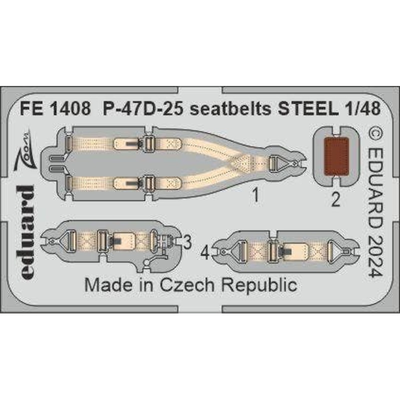 1/48 P-47D-25 seatbelts STEEL Zoom (for MINIART)