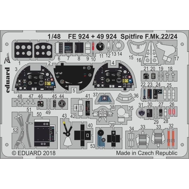1/48 Spitfire F.Mk.22/24 Zoom Photo-Etched Parts (for Airfix)