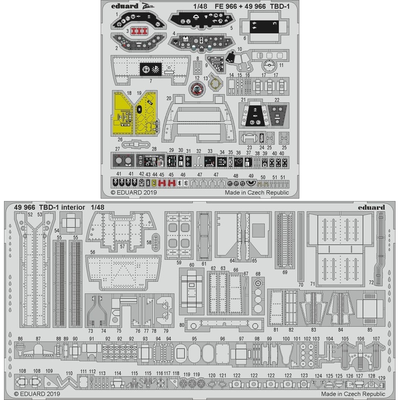 1/48 TBD-1 Interior Photo-Etched Parts (for Greatwall Hobby)