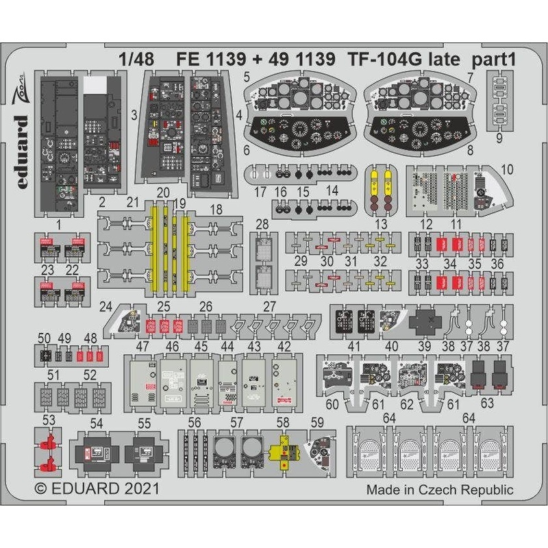 1/48 TF-104G Late Zoom Photo-Etched Parts (for Kinetic)