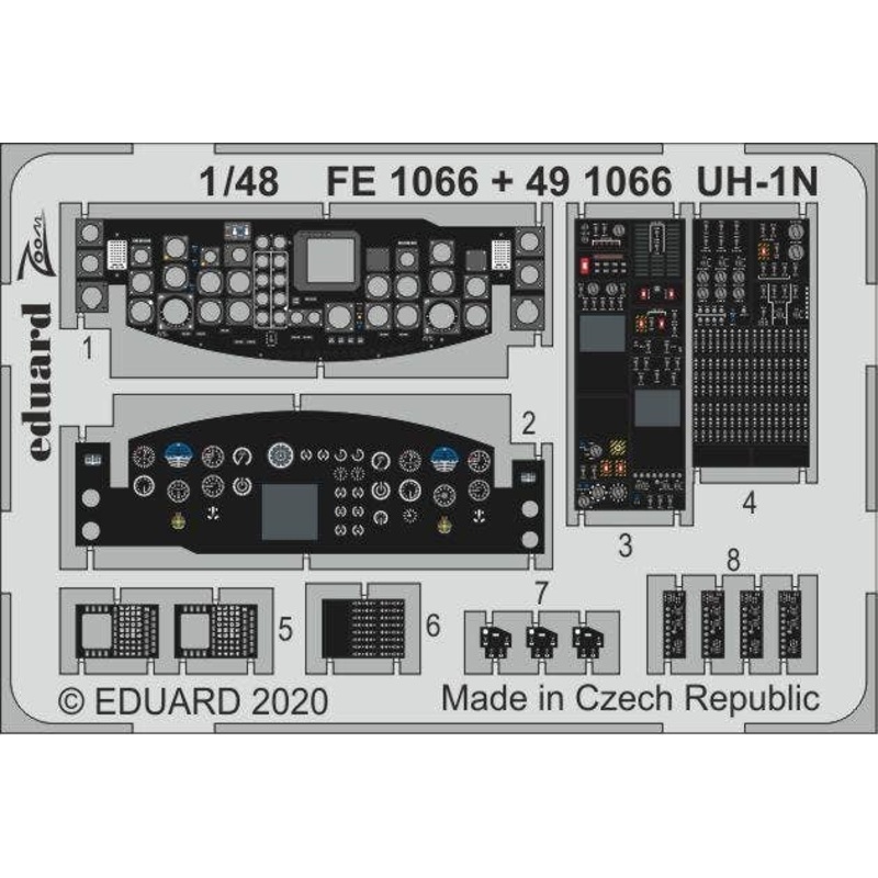 1/48 UH-1N Zoom Photo-Etched Parts (for Kitty Hawk)