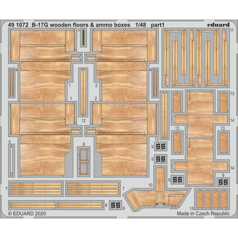 1/48 B-17G Wooden Floors & Ammo Boxes Photo-Etched Parts (for HK Models)
