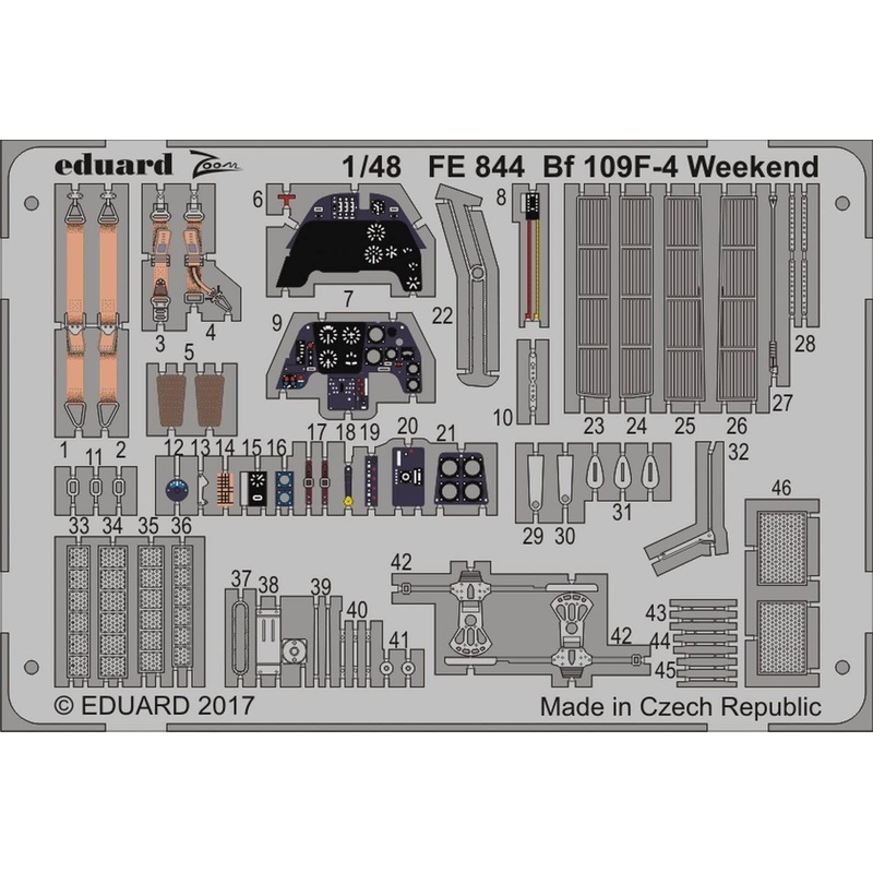 1/48 Bf 109F-4 Weekend Edition Zoom Etching Parts (for Eduard)