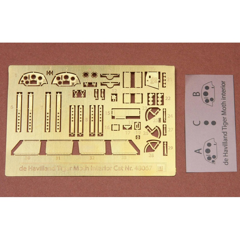 1/48 De Havilland DH-82A Tiger Moss Interior Etching Parts (for Airfix)