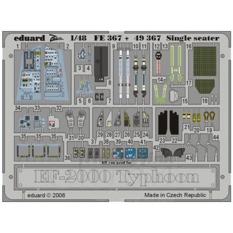 1/48 EF-2000 Typhoon Single Seater Interior Zoom Color PE (for Revell)