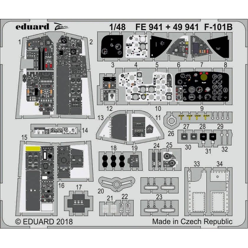 1/48 F-101B Zoom Photo-Etched Parts (for Kitty Hawk)
