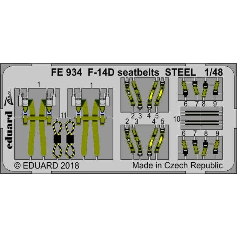 1/48 F-14D Seatbelts Steel (for Tamiya)