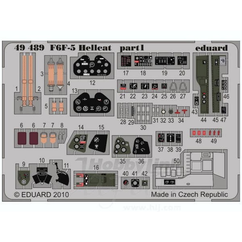 1/48 F6F-5 Hellcat Photo-Etched Parts  (for Eduard)