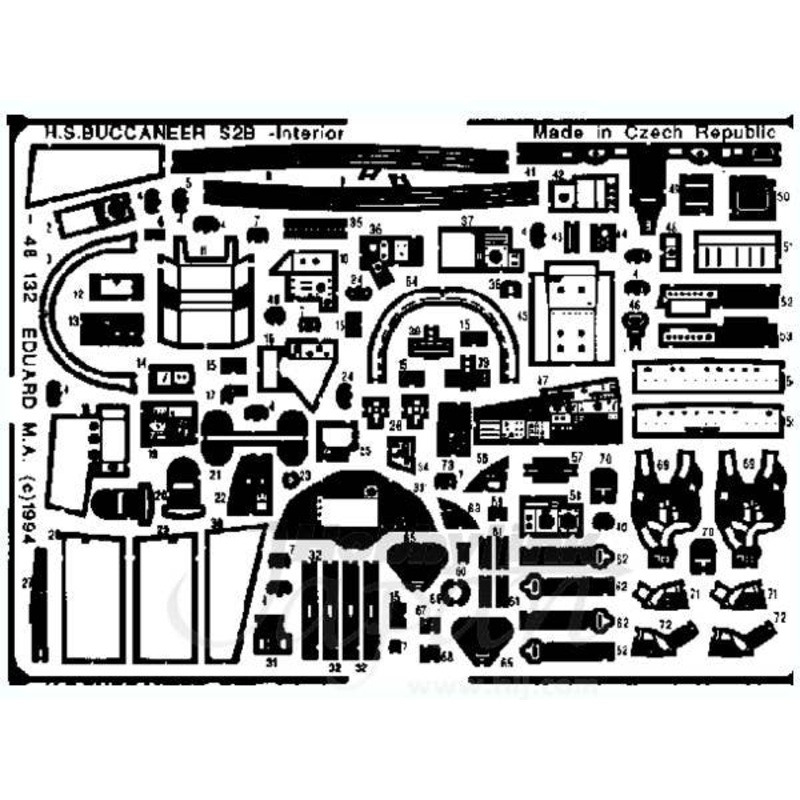 1/48 Hawker Siddeley Buccaneer Interior Photo-Etched Parts (for Airfix)