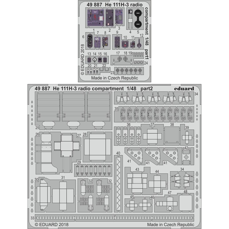 1/48 He 111H-3 Radio Compartment Photo-Etched Parts (for ICM)