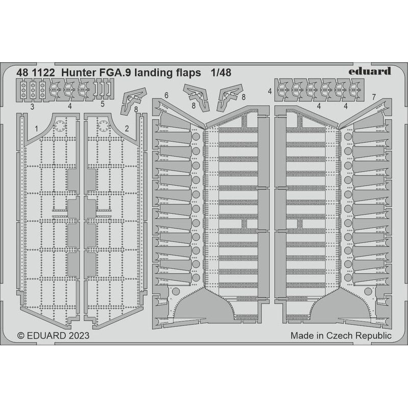 1/48 Hunter FGA.9 Landing Flaps Photo etched (for AIRFIX)