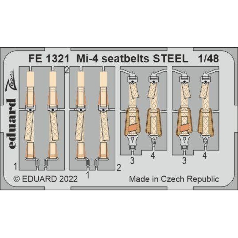 1/48 Mi-4 seatbelts STEEL for Trumpeter
