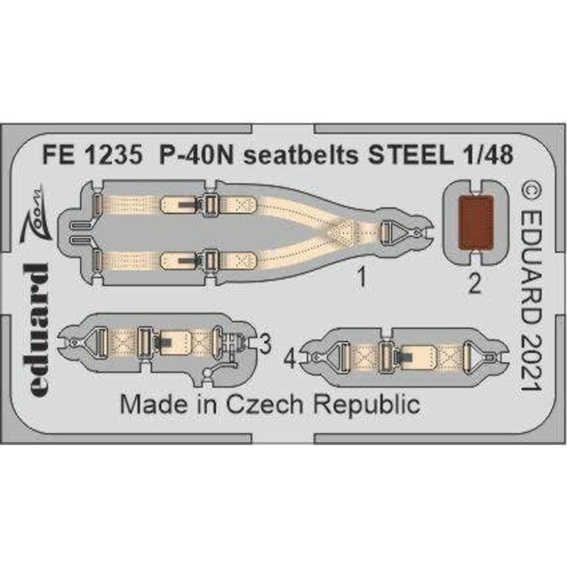 1/48 P-40N Seatbelts STEEL for Academy