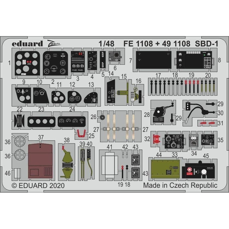 1/48 SBD-1 Photo-Etched Parts (for Academy)