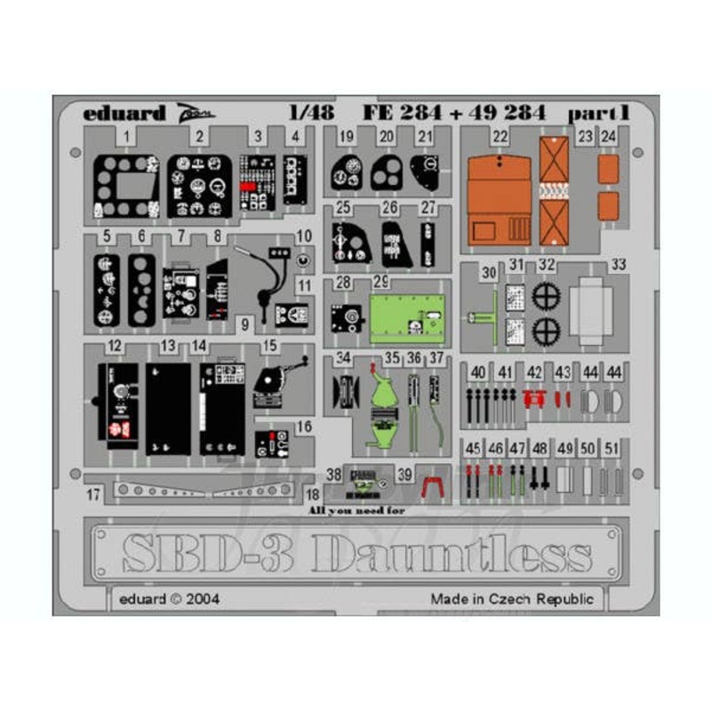 1/48 SBD-3 Dauntless Zoom Etching (Accurate)