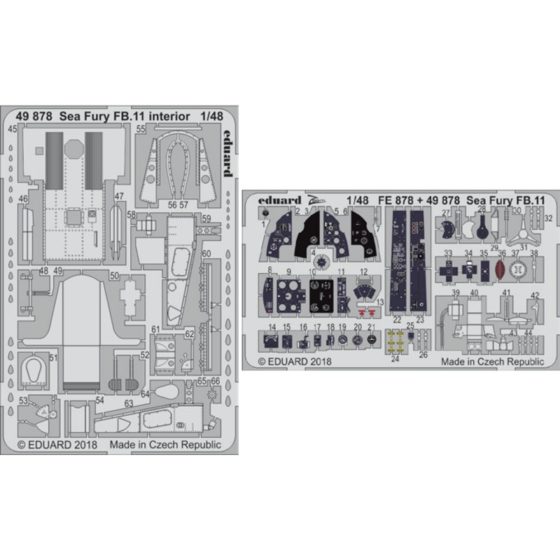 1/48 Sea Fury FB.11 Interior Photo Etched Set (for Airfix)