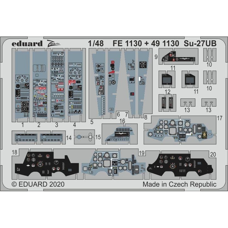 1/48 Su-27UB Interior Etched Parts (for Kitty Hawk)