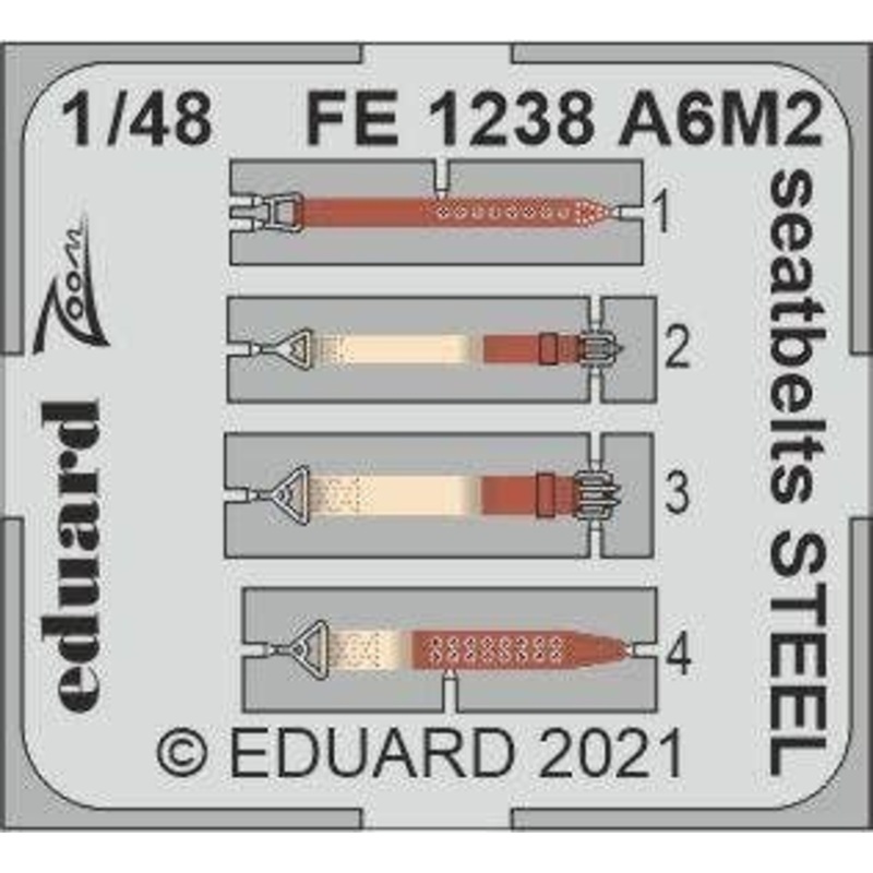 1/48 A6M2 Seatbelts STEEL for Eduard