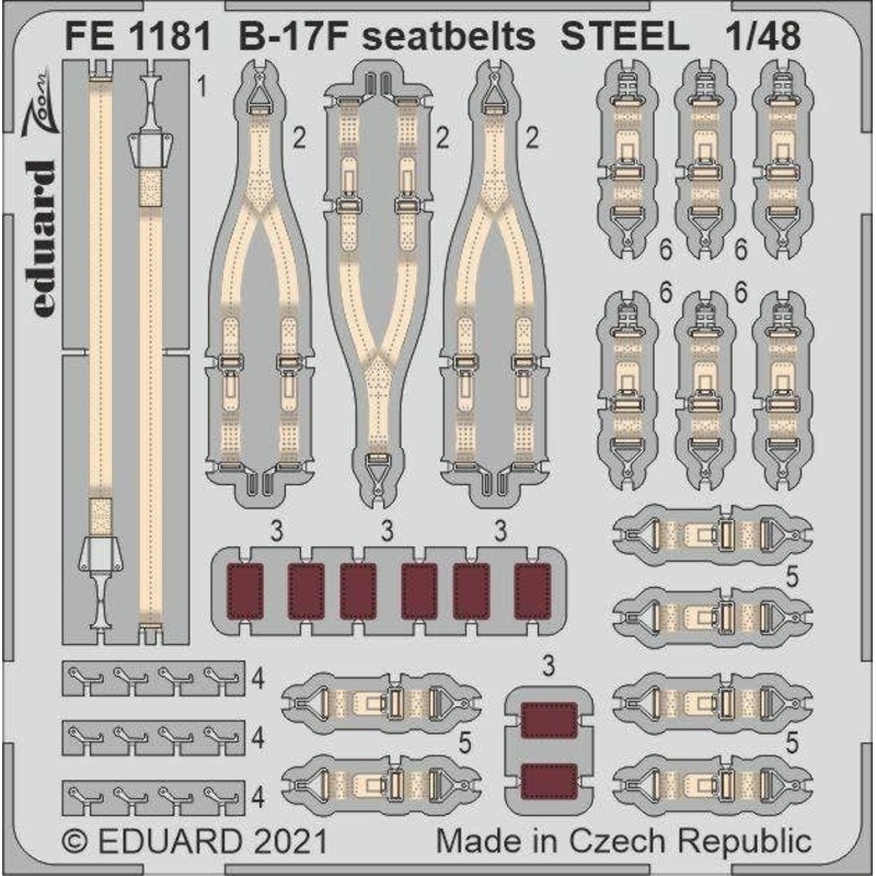 1/48 B-17F seatbelts STEEL (for HKM)