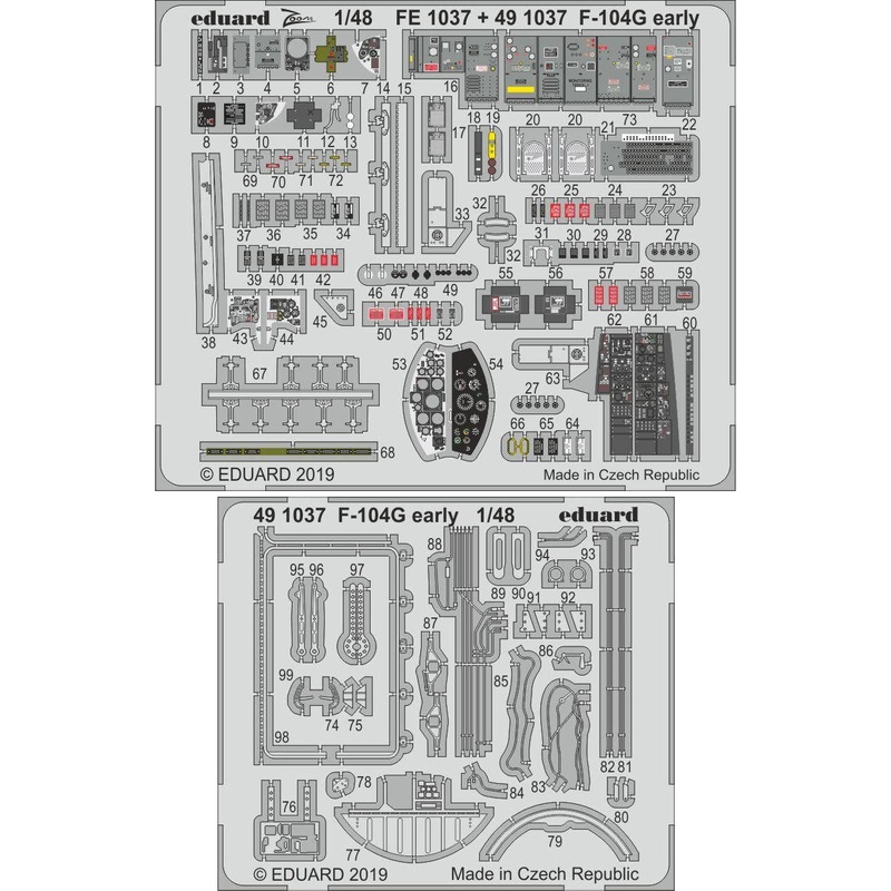 1/48 F-104G Early Photo-Etched Parts (for Kinetic)