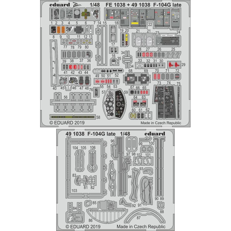 1/48 F-104G Late Photo-Etched Parts (for Kinetic)