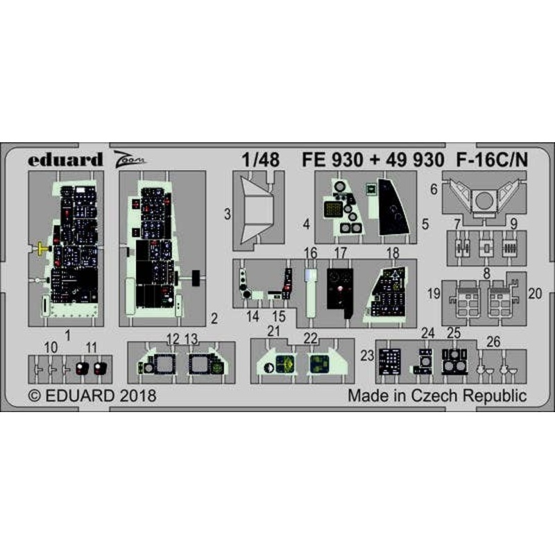 1/48 F-16C/N Zoom Photo-Etched Parts (for Tamiya)