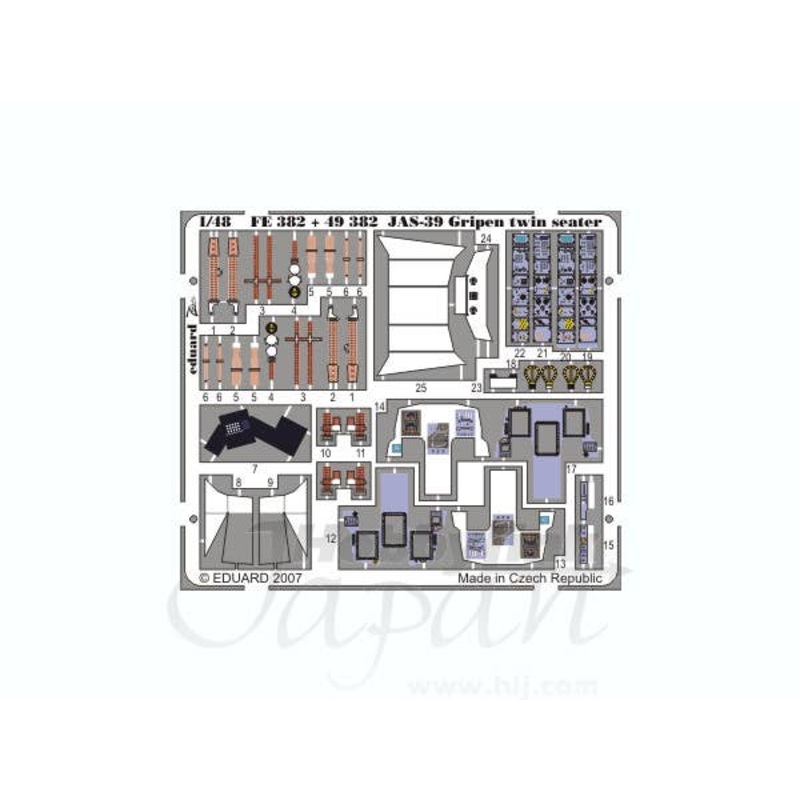 1/48 JAS-39D Gripen double seater Interior Zoom Color PE S.A. (for Italeri)