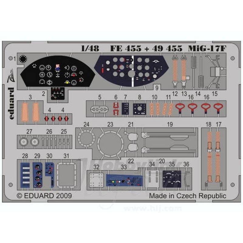 1/48 MiG-17F Interior Zoom Color PE S.A. (Hobby Boss)