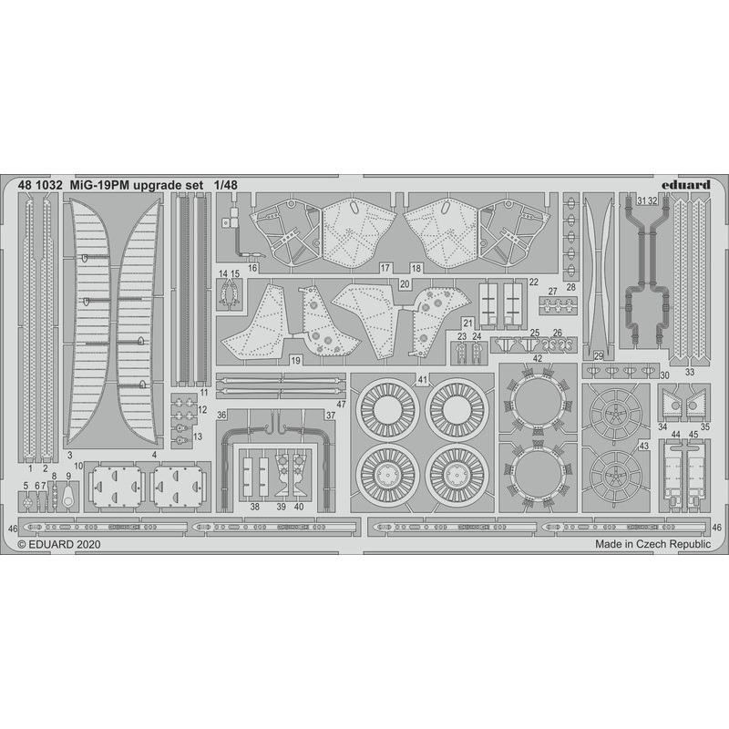 1/48 MiG-19PM Upgrade Set Photo-Etched Parts (for Eduard/Trumpeter)