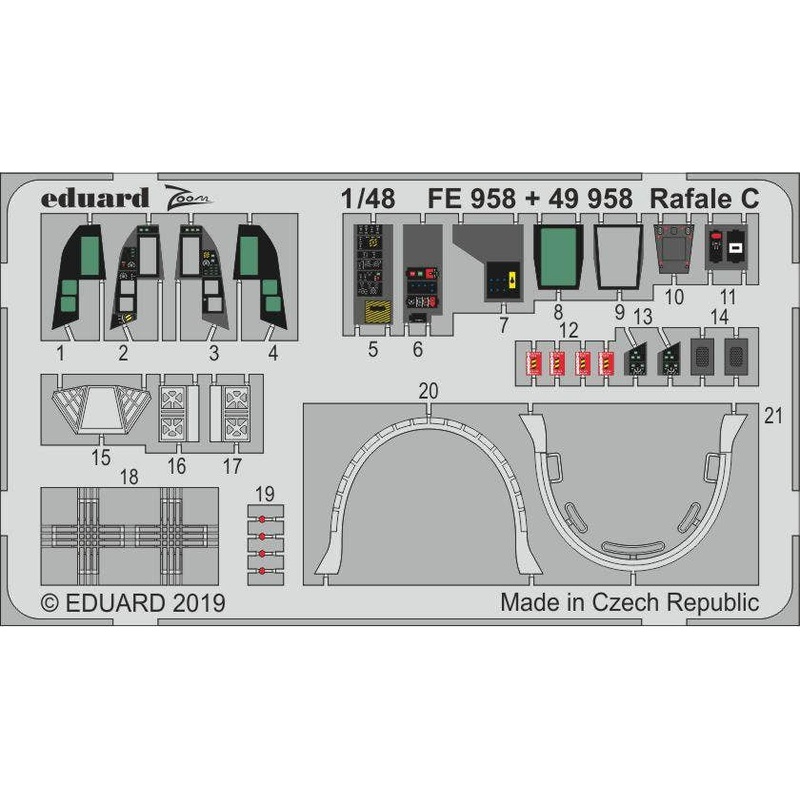 1/48 Rafale C Interior Photo-Etched Parts (for Revell)