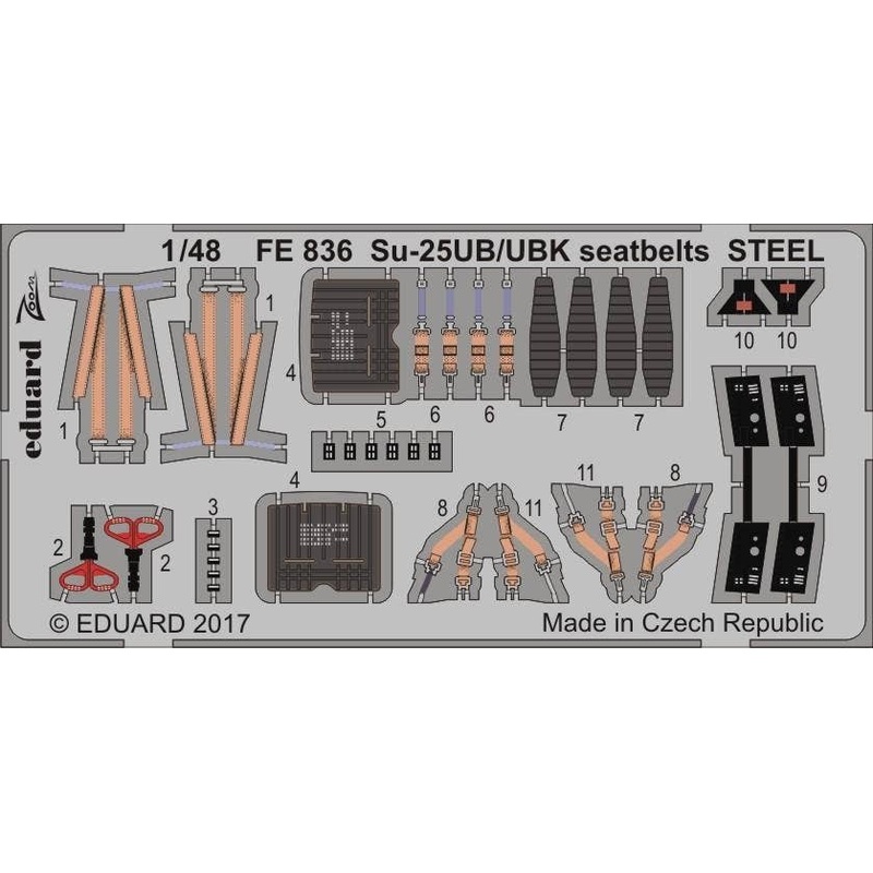 1/48 Su-25UB/UBK Seatbelts STEEL for Smer