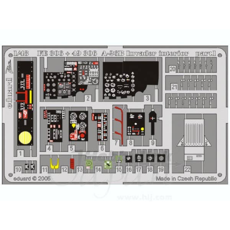1/48 A-26B Invader Dashboard Zoom Color PE (Revell)