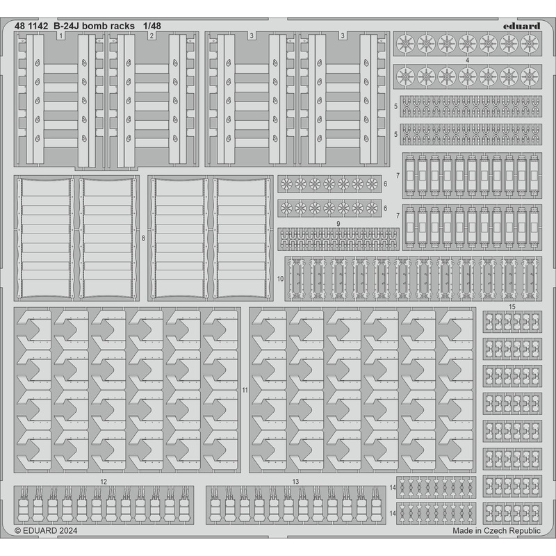 1/48 B-24J bomb racks Photo etched (for Hobby Boss)
