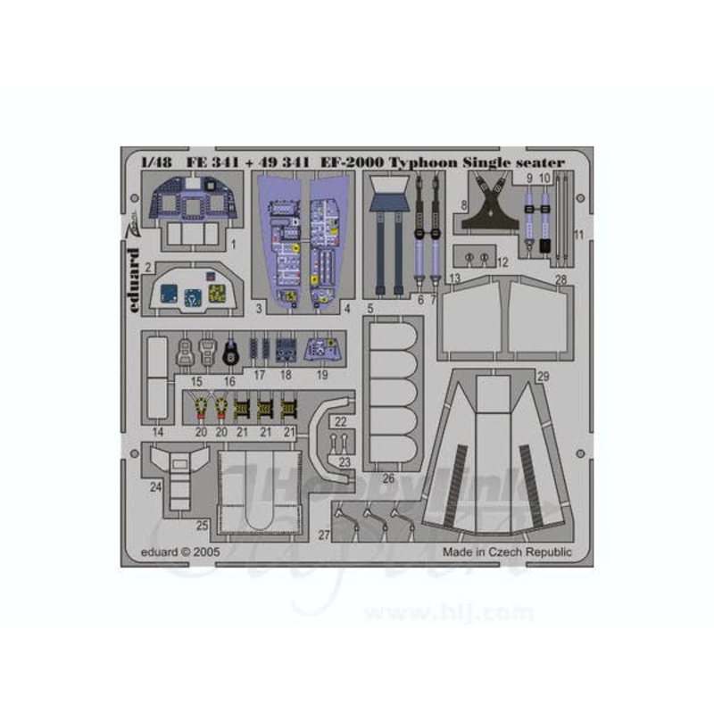 1/48 EF-2000 Typhoon Single Seater Interior Zoom Color PE (for Italeri)