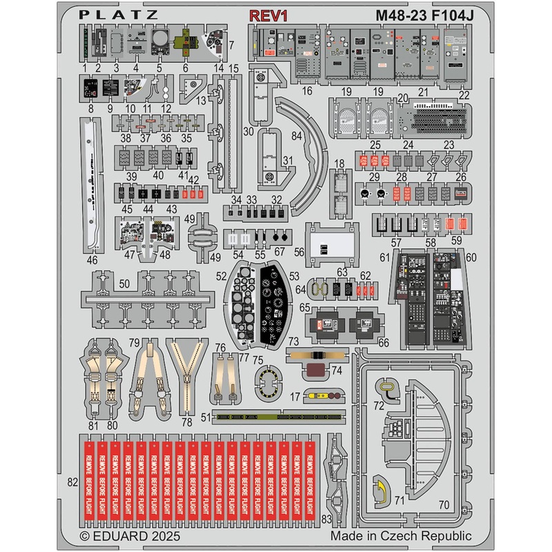 1/48 Etching parts for the Japan Air Self-Defense Force F-104J Starfighter Eiko