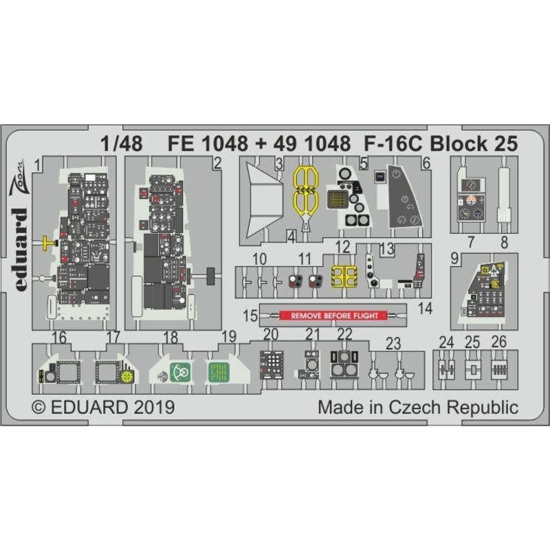 1/48 F-16C Block 25 Photo-Etched Parts (for Tamiya)