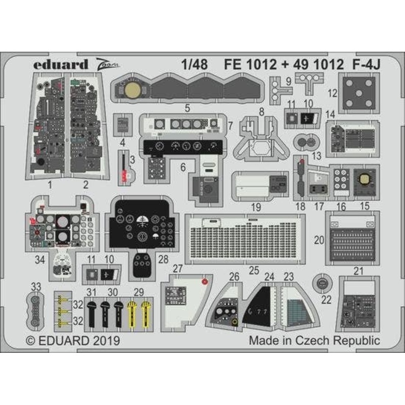1/48 F-4J Zoom Photo-Etched Parts (for Academy)