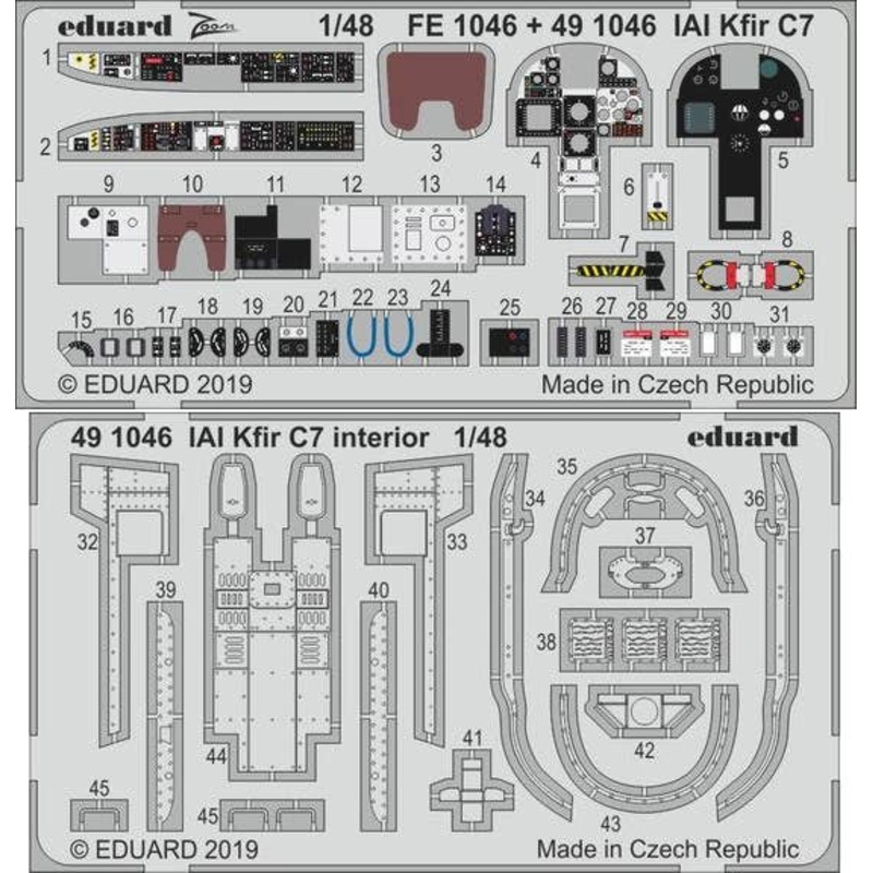 1/48 IAI Kfir C7 Interior Photo-Etched Parts (for Avantgarde Model Kits)