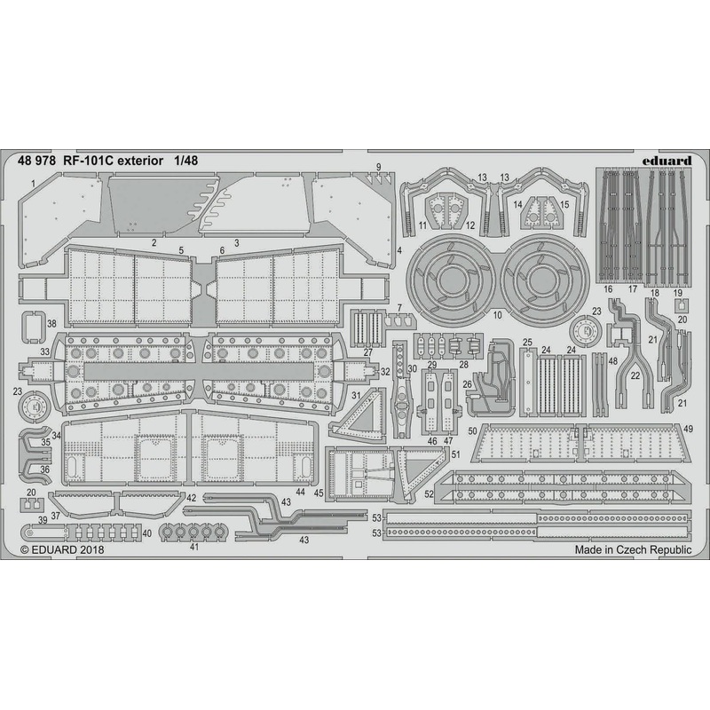 1/48 RF-101C Exterior Photo-Etched Parts (for Kitty Hawk)