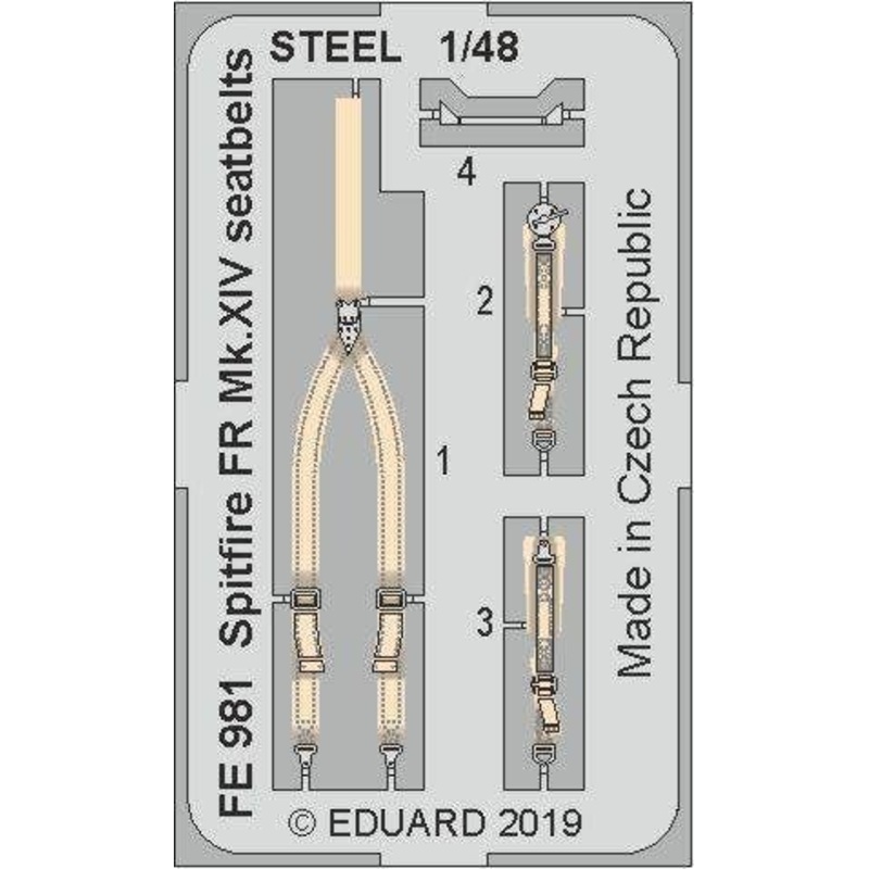 1/48 Spitfire FR Mk.XIV Seatbelts Steel (for Airfix)