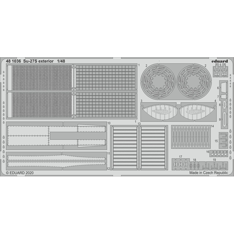 1/48 Su-27S Exterior Etched Parts (for Kitty Hawk)