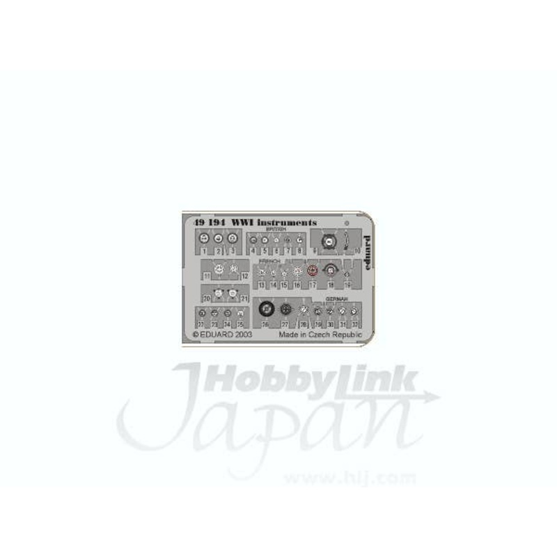 1/48 WWI Instruments Photo-Etched Parts