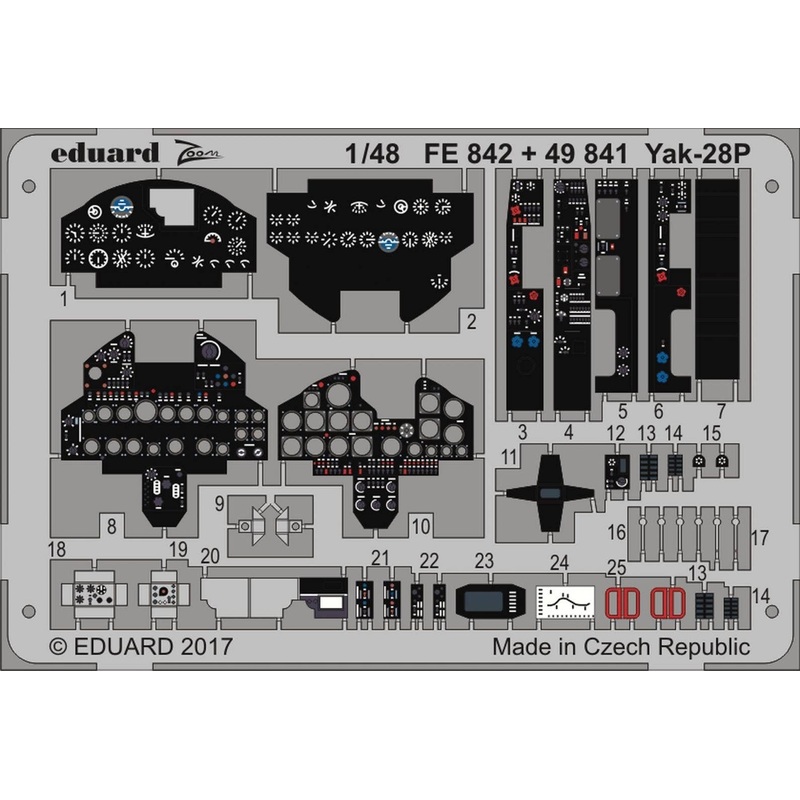 1/48 Yak-28P Interior Photo-Etched Parts (for Bobcat Models)