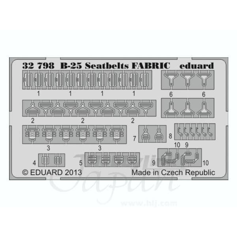 1/32 B-25 Seatbelts FABRIC (for HK Models)